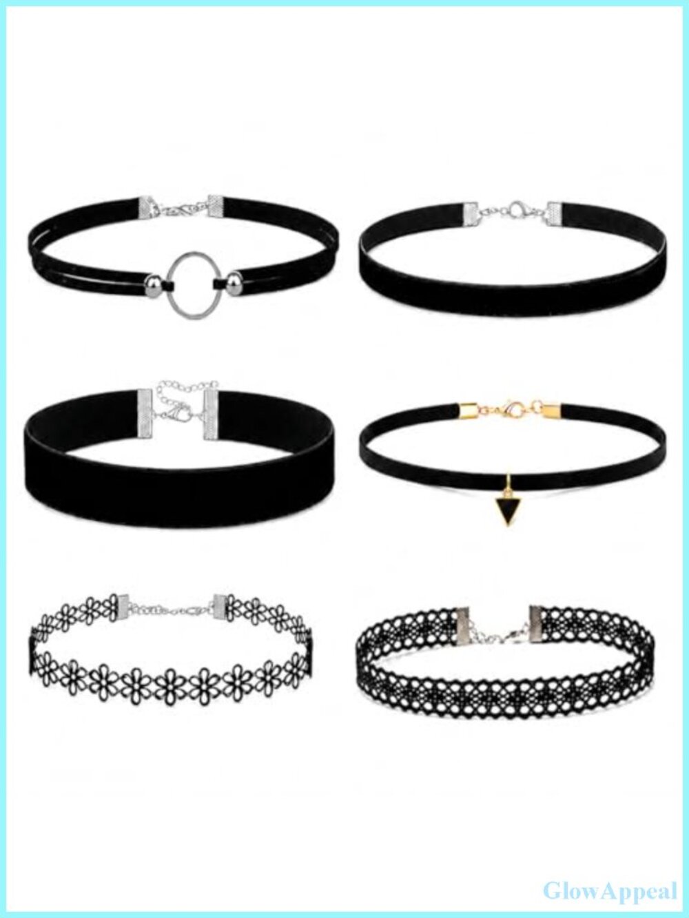 6PC Choker Necklace Set Velvet Lace Mesh Women Retro Jewelry